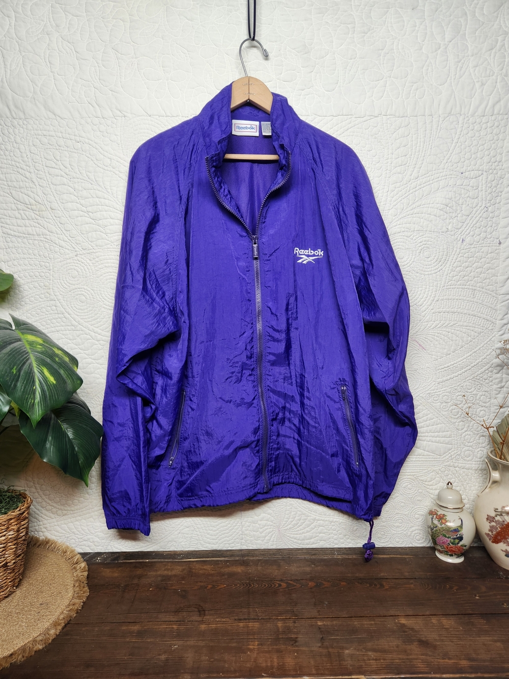 Vintage Reebok Purple Windbreaker Jacket Streetwear